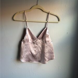 Topshop satin tank top in pale pink